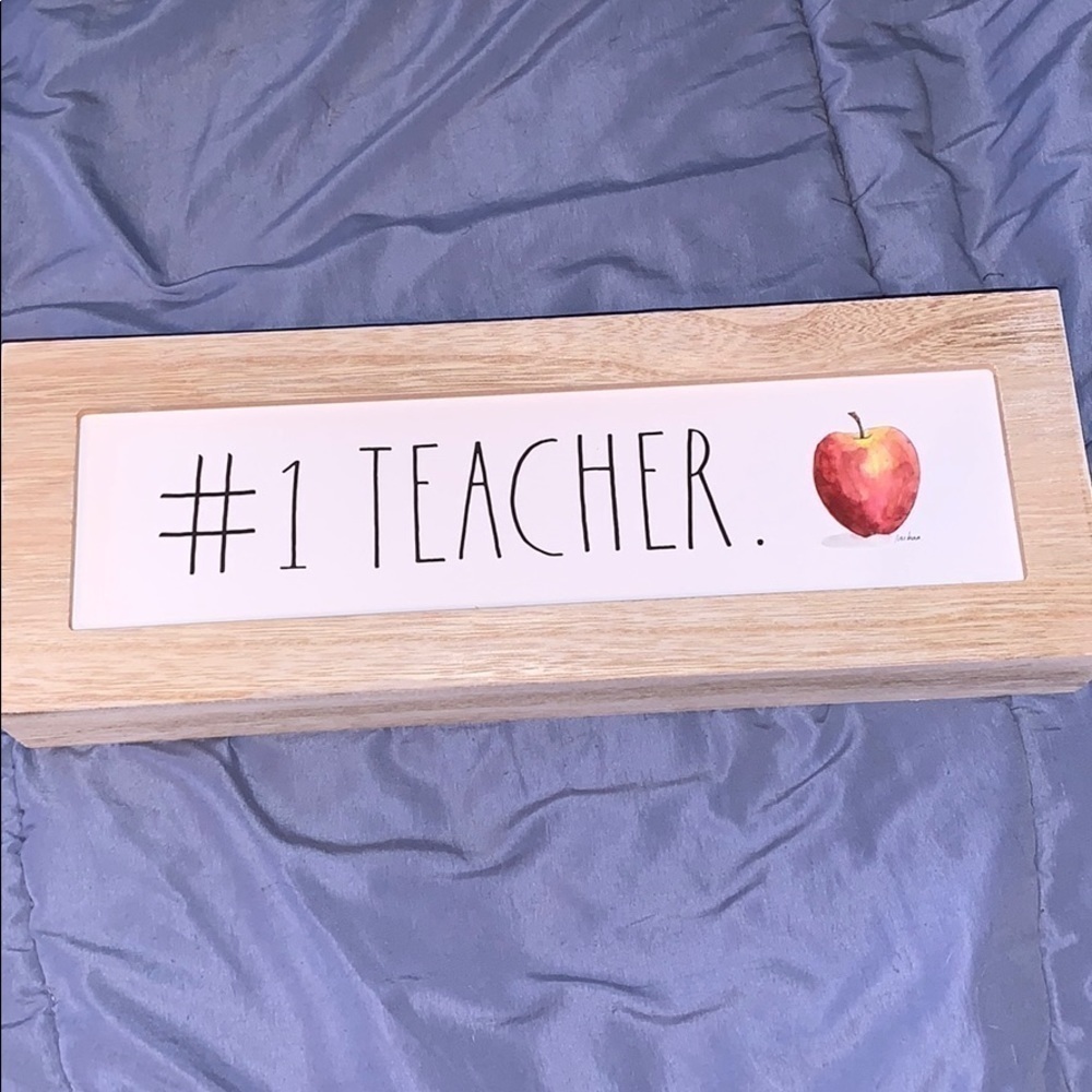 Rae Dunn number one teacher wooden sign!